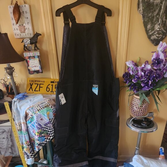 Sz 4x WinterOveralls Bib w/Reflective Striping, Many Pockets - Bib, Side, Back - Picture 8 of 12